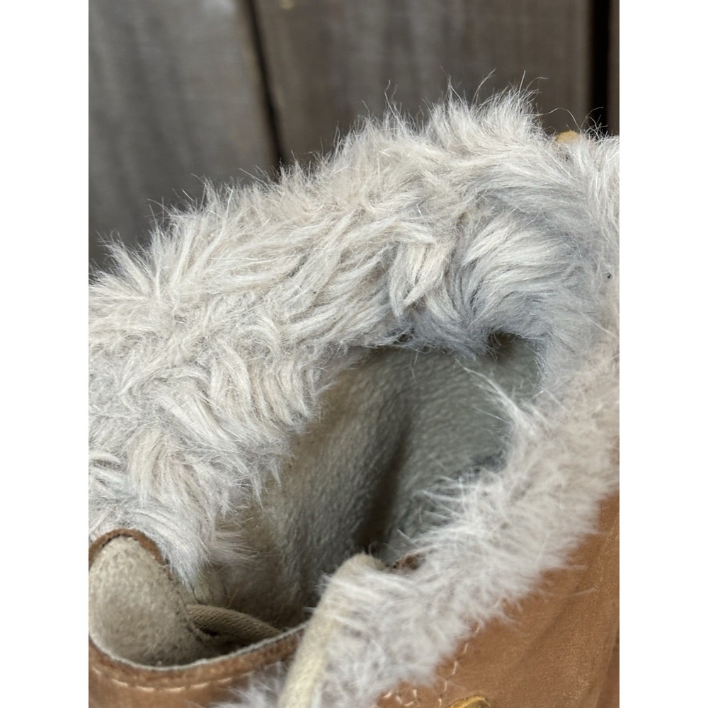 Womens Sorel Explorer Joan Tan Suede Faux Fur Lace Up Mid Winter Boots Size 10 M - Picture 5 of 7